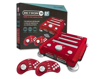 Console de jeu 3-en-1 RetroN d'Hyperkin - rouge