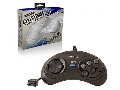 Manette câblée RetroPad de Retro-Bit pour Sega Genesis