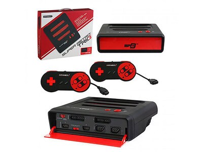 Retro-Bit Super RetroTRIO 3-in-1 Gaming Console - Black & Red