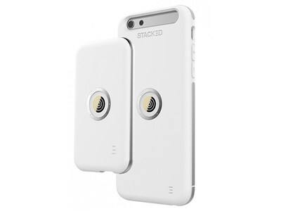 Ensemble avec étui Speed de STACKED pour iPhone 6/6s  – blanc et gris