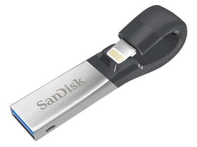 Clé USB 3.0 à mémoire flash 64 Go iXpand de SanDisk avec connecteur Lightning — noir