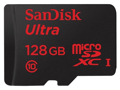 SanDisk 128GB Ultra microSDXC UHS-I Class 10 Memory Card with Adapter