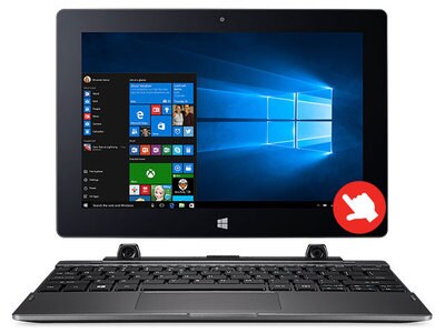 Acer Aspire Switch One SW1-011-18US 10.1" 2-in-1 Laptop with Intel® Z8350, 32GB eMMC, 4GB RAM & Windows 10 - Silver - Bilingual