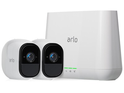 Système de sécurité Wi-Fi, jour et nuit, intérieur et extérieur avec 2 caméras étanche VMS4230 Arlo Pro de NETGEAR – blanc