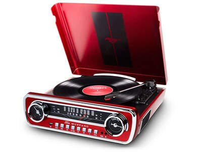 ION AUDIO Mustang LP 4-in-1 Classic Car-Styled Turntable - Red