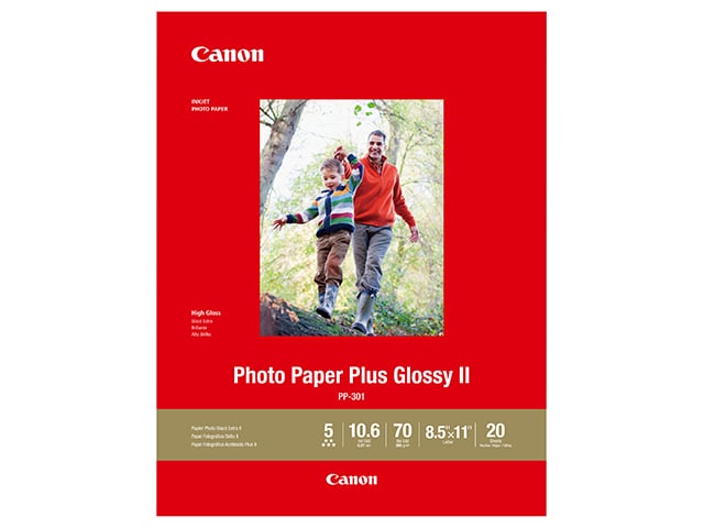 Canon PP-301 Photo Paper Plus Glossy II - 8.5” x 11” - 20 Sheets
