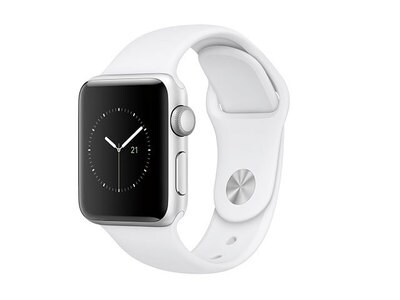 Apple Watch série 2 de 38 mm avec boîtier en aluminium argenté et bracelet sport blanc