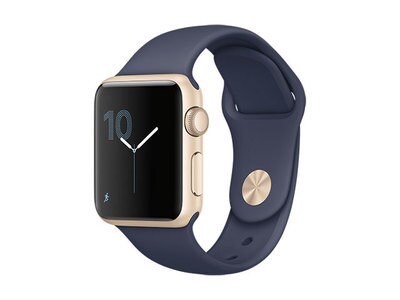 Apple Watch Series 1 38mm Gold Aluminum Case with Midnight Blue Sport Band