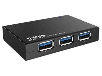Concentrateur à 4 ports DUB-1340 SuperSpeed USB 3,0 D-Link - noir