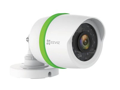 Caméra de sécurité 1080p, intérieur et extérieur, étanche, avec vision de nuit et application BA-221B d’EZVIZ – blanc