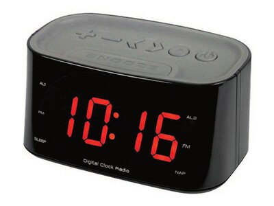 SYLVANIA SCR3128 1.2” LED Dual-Alarm Clock Radio