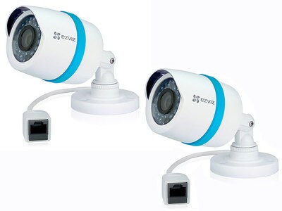Caméra de sécurité IP intérieure/extérieure, étanche, à alimentation par Ethernet et avec application pour enregistreur numérique BC-122A d’EZVIZ – blanc