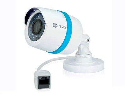 Caméra de sécurité IP intérieure/extérieure, étanche, à alimentation par Ethernet et avec application pour enregistreur numérique BC-121A d’EZVIZ – blanc