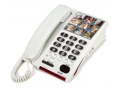 Téléphone de maison amplifié avec gros boutons et commandes de volume et de tonalité HD40P de Serene Innovations – blanc