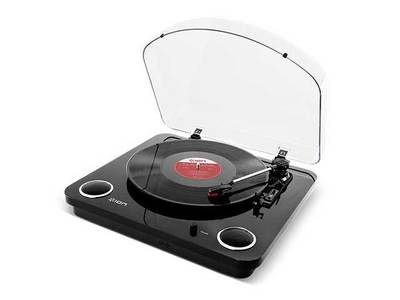 Ion Audio Max LP Conversion Turntable with Built-In Stereo Speakers - Black