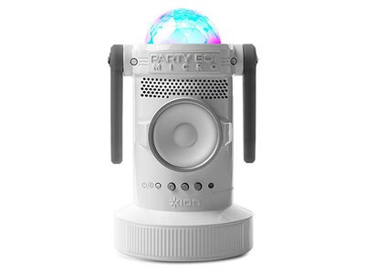 Microenceinte portative motorisée Bluetooth® Party Bot d’ION Audio – blanc