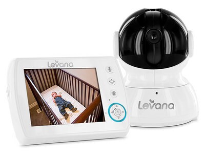 Moniteur VPIZ pour bébé avec écran numérique de 3,5 po et vision nocturne Astra de Levana – blanc