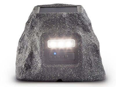 Haut-parleur de jardin Bluetooth® avec DEL Solar Stone Glow d’ION Audio - ensemble de 2