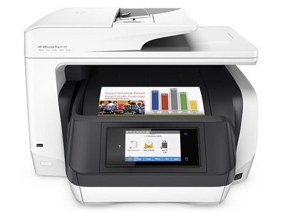 Imprimante tout-en-un sans fil OfficeJet Pro 8720 de HP avec écran tactile de 4,3 po, télécopieur, CCF, ADF, impression recto-verso et capacité de 250 feuilles