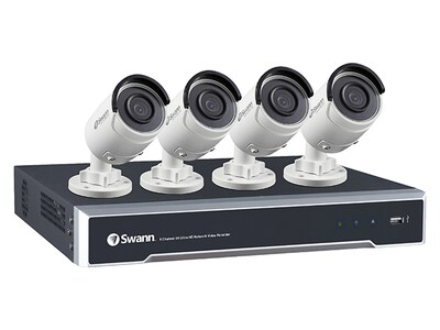 Swann SWNVK-880004 Indoor/Outdoor Night 8-Channel NVR Security System with 4TB and 4 Weatherproof Cameras