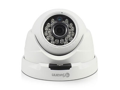 Caméra de sécurité sous dôme super HD à 4 Mpx, intérieur/extérieur avec vision nocturne SWNHD-819CAM de Swann – blanc