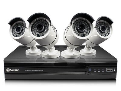 Swann SWNVK-874004 Indoor/Outdoor Day/Night 8-Channel Security System with 2TB NVR & 4 Weatherproof Cameras