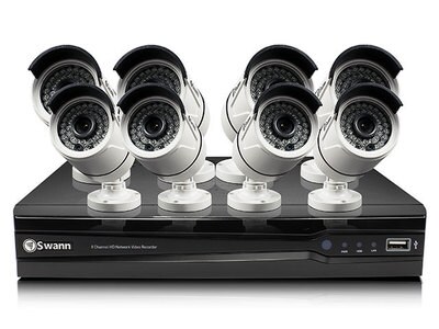 Swann SWNVK-874008 Indoor/Outdoor Day/Night 8-Channel Security System with 2TB NVR & 8 Weatherproof Cameras