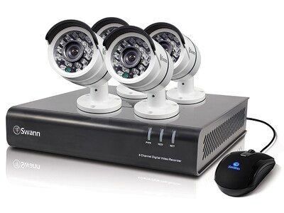 Swann SWDVK-445004 Indoor/Outdoor Night 4-Channel Security System with 500GB and 4 Weatherproof Cameras