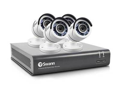 Système de sécurité à 4 canaux intérieur/extérieur, jour/nuit avec enregistreur numérique à 1To et 4 caméras à l’épreuve des intempéries SWDVK-845754 de Swann