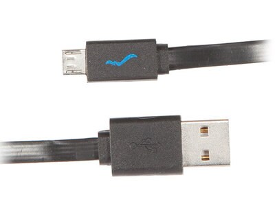 Chargeur micro USB avec câble de synchronisation de 1 m (3,3 pi) WS-USB-BK de Wiresonic – noir