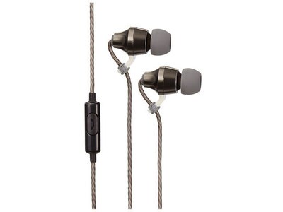 Écouteurs-boutons avec commandes sur câble HRB 3004 de HeadRush - gris métal