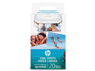HP ZINK® Sticky-backed 2” x 3” Photo Paper - 20 Sheets
