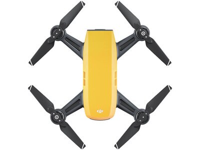 Mini drone quadricoptère Spark de DJI avec ensemble de caméra 1080p Fly More – jaune lever du soleil