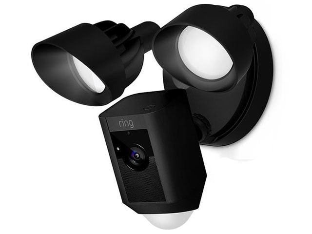 Caméra de sécurité Wi-Fi jour/nuit, résistante aux intempéries avec projecteur de Ring - noir