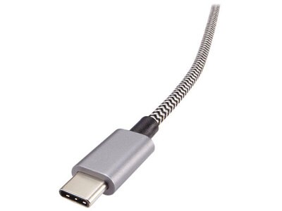 Nexxtech 1.2m (4’) Type-C™-to-Type-C™ Braided Cable - Grey & Black