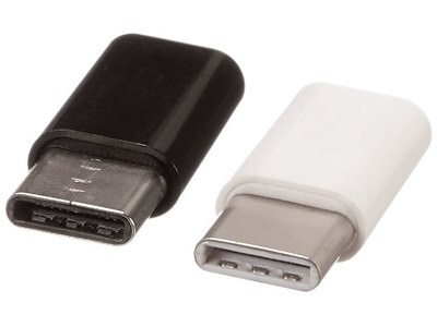 Adaptateur USB C™ à micro USB de Nexxtech - emballage de 2 - noir et blanc