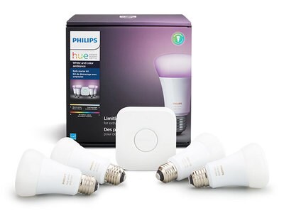 Philips Hue White and Colour Ambiance A19 Starter Kit - 4-Pack