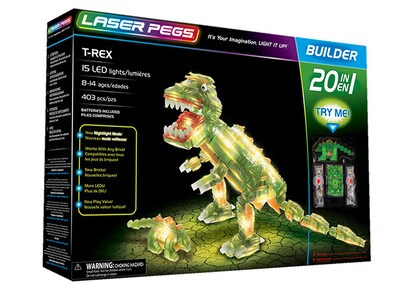 Ensemble de construction 20-en-1 T-Rex de Laser Pegs