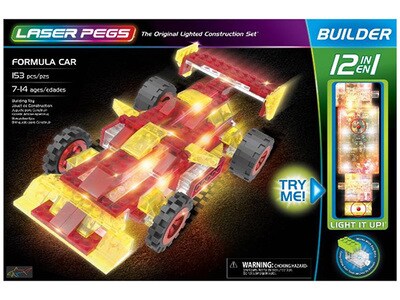 Ensemble de construction 12-en-1 voiture formule de Laser Pegs