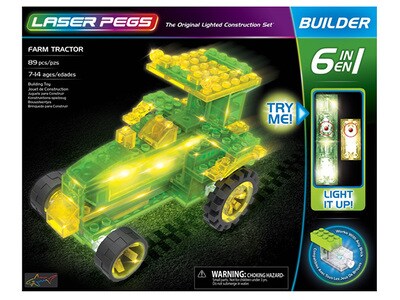 Ensemble de construction 6-en-1 tracteur de ferme de Laser Pegs