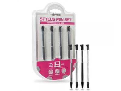 Tomee Retractable Metallic Stylus Pen Set for Nintendo 3DS