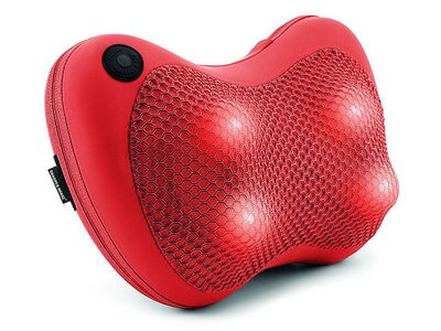 Sharper Image Heating Shiatsu Massage Pillow - Red