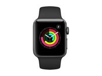 Apple® Watch série 3 de 38 mm avec boîtier en aluminium gris cosmique et bracelet sport noir (GPS)