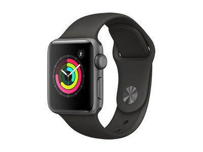 Apple Watch Series 3 38mm Space Grey Aluminium Case with Grey Sport Band (GPS)
