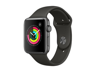 Apple® Watch série 3 de 42 mm avec boîtier en aluminium gris cosmique et bracelet sport noir (GPS)