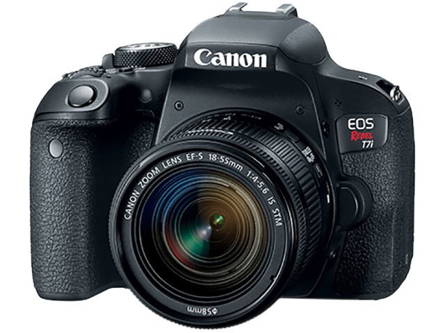 Canon EOS Rebel T7i 24.2MP DSLR Camera with EF-S 18-55mm f/4-5.6 IS STM Lens - Black
