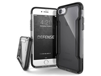 Étui Defense Shield X-Doria pour iPhone 7/8 - Transparent et noir