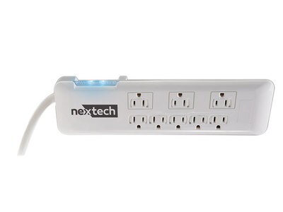 Nexxtech 8-Outlet Power Bar with Surge Protection