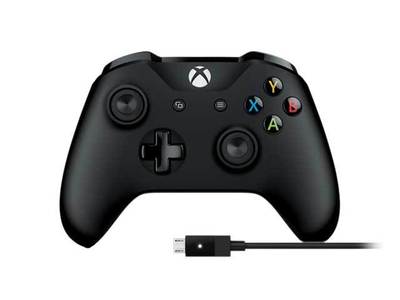 Manette pour Xbox de Microsoft avec câble pour Xbox et ordinateur personnel - noir