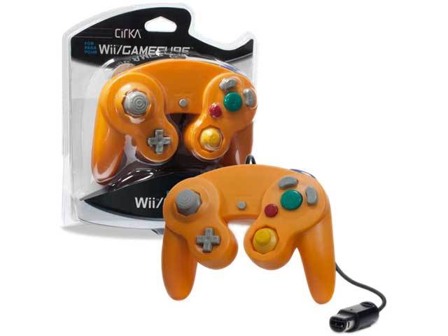 Manette câblée de CirKa pour Gamecube et Wii - orange